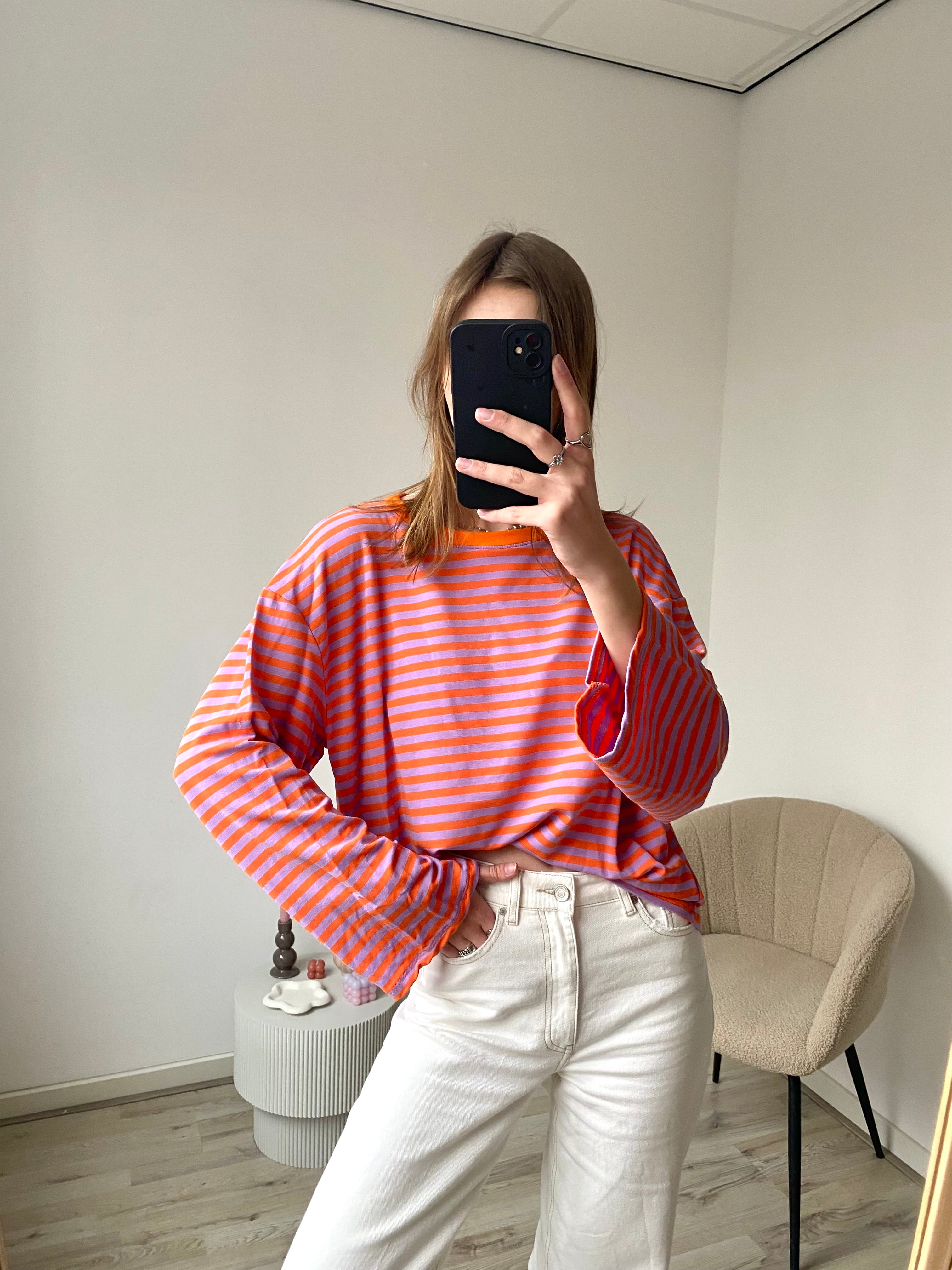 Olivia Striped Longsleeve - Purple/Orange *18/02 verzonden!