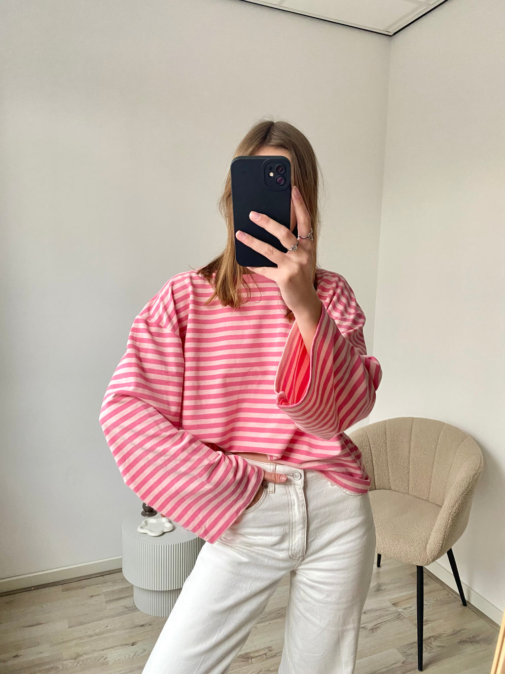 Olivia Striped Longsleeve - Pink/Dark Pink *18/02 verzonden!