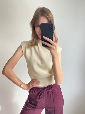 Ella Soft Knit Top - Beige