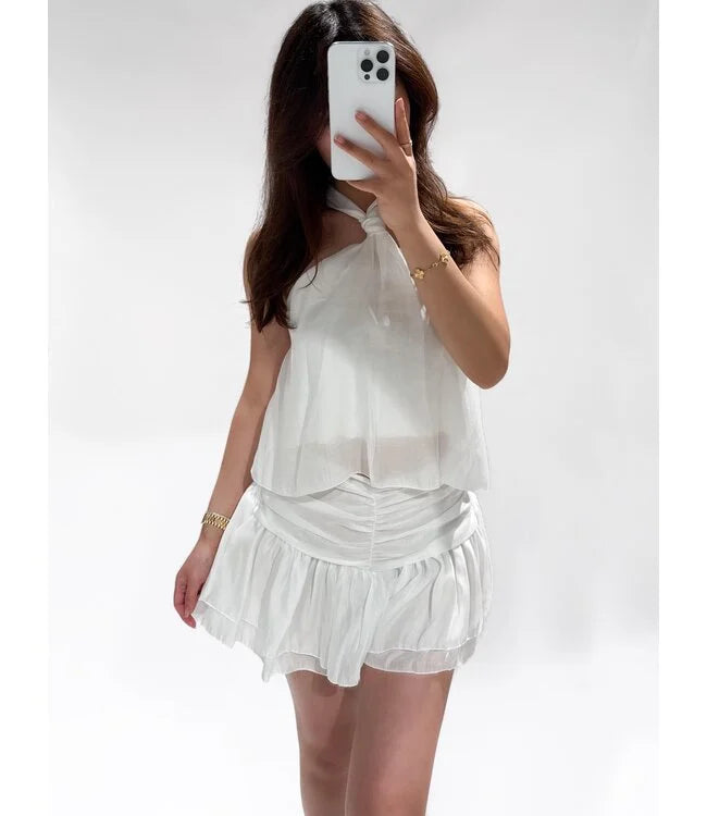 Mouwloze blouse top wit