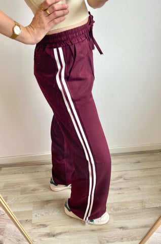 Eva Striped Pants - Bordeaux