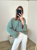 Olivia Striped Longsleeve - Pink/Green