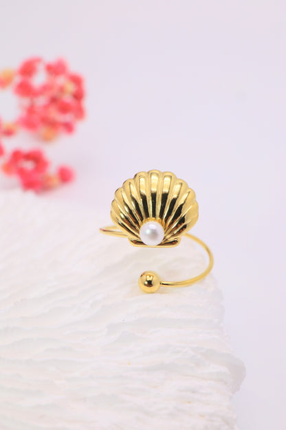 SHELL PEARL RING