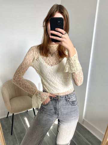 FAY KANTEN MESH TOP