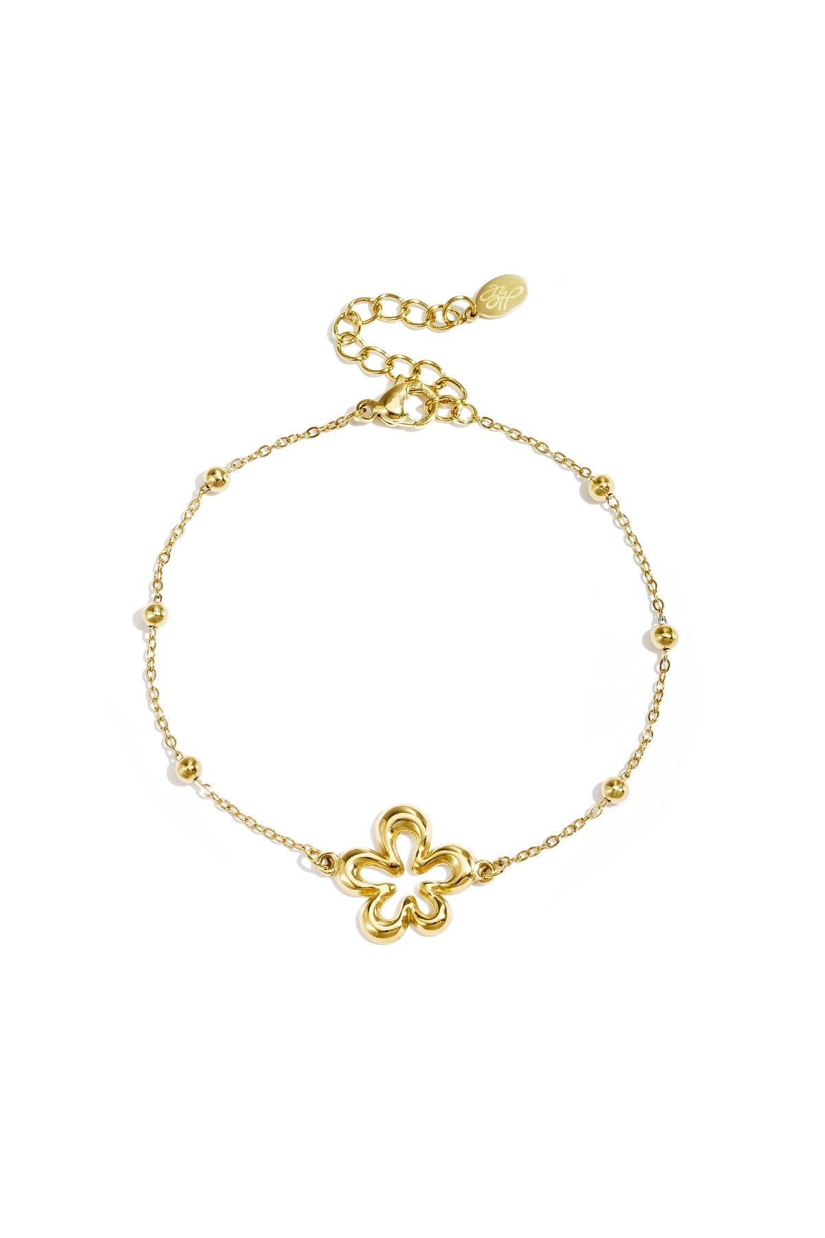 Armband met bloem in het goud