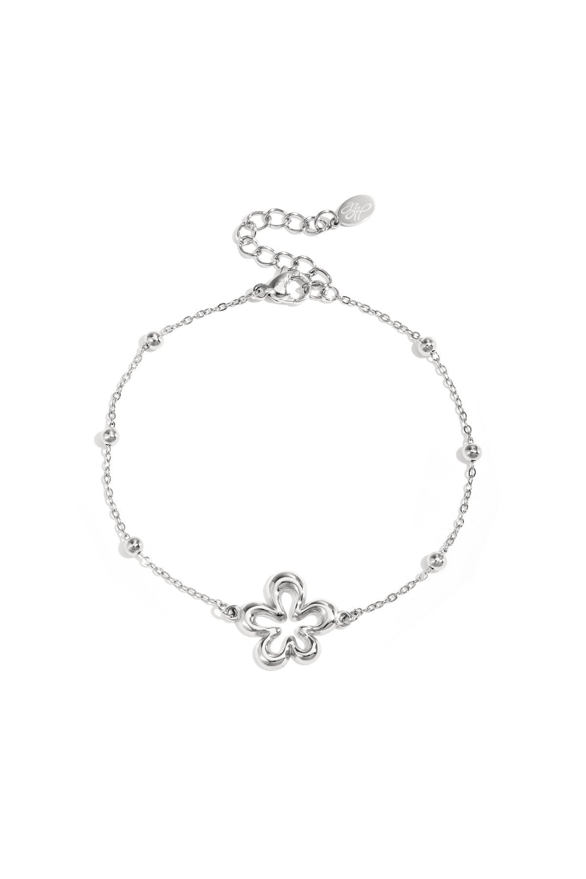 Armband met bloem in het zilver