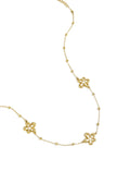 Ketting met drie bloemen in het goud