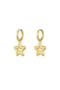 Oorbellen met hangers van sterren en glitters in het goud