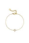 Armband met klaver van diamantjes in het goud