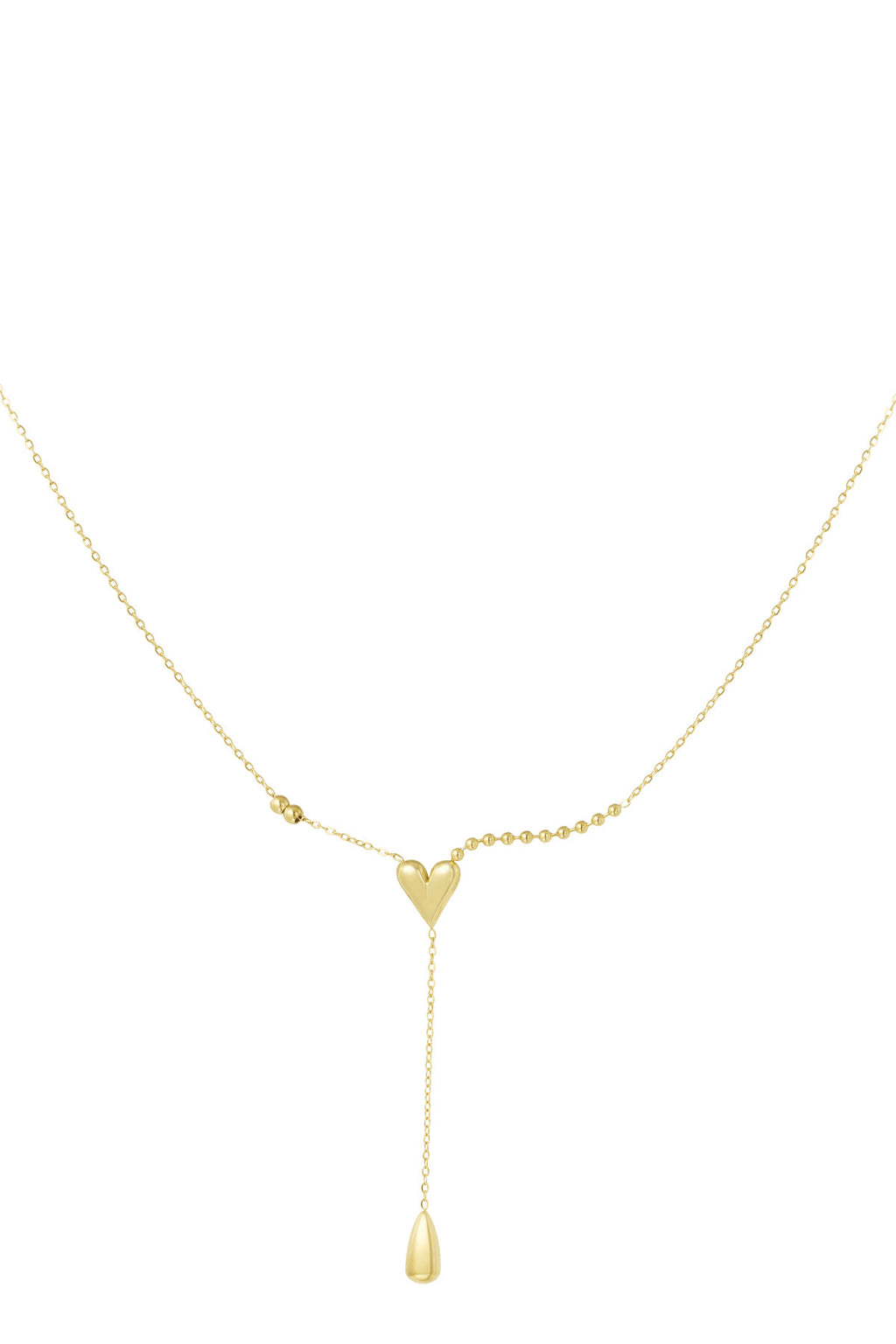 Ketting met hartje in het goud