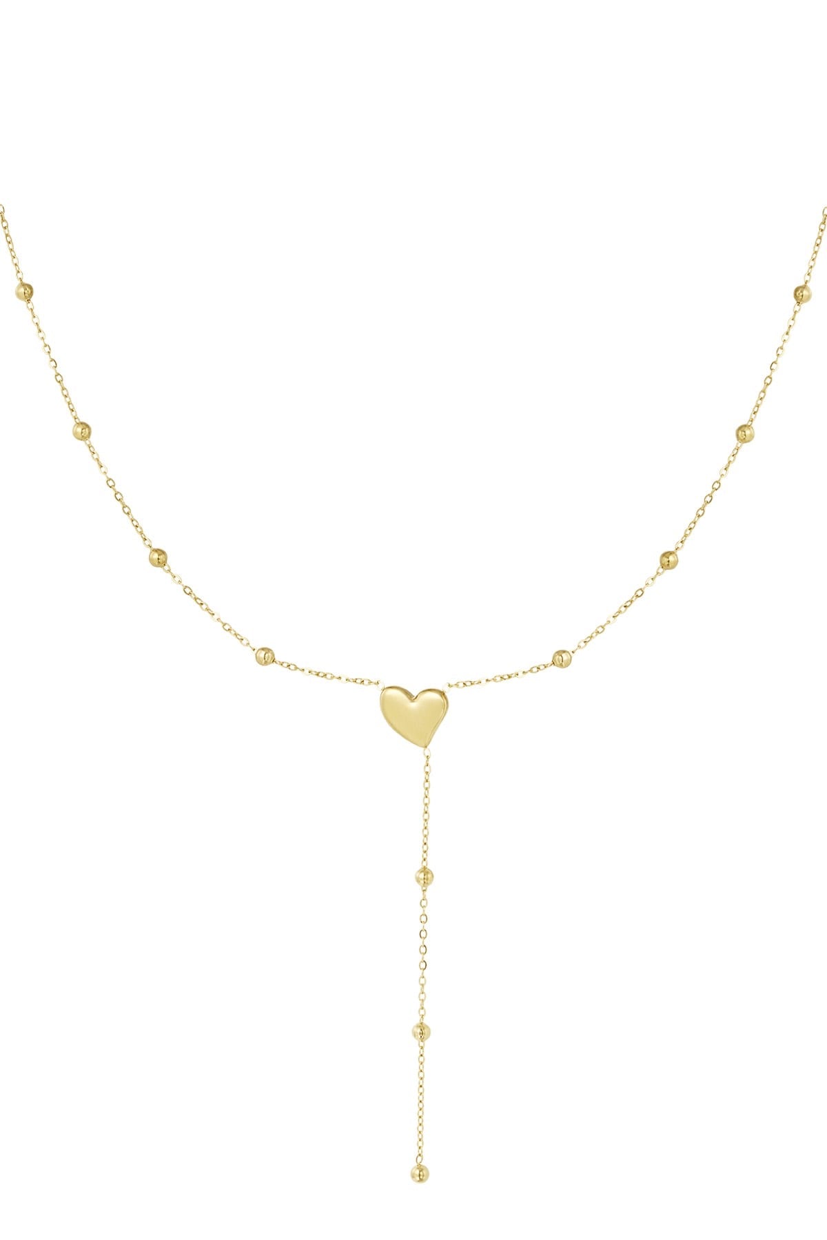 Hartjes ketting goudkleurig van stainless steel