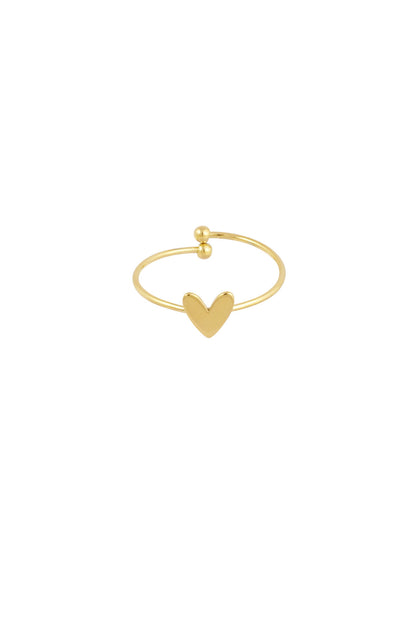 Kleine hartjes ring in het goud