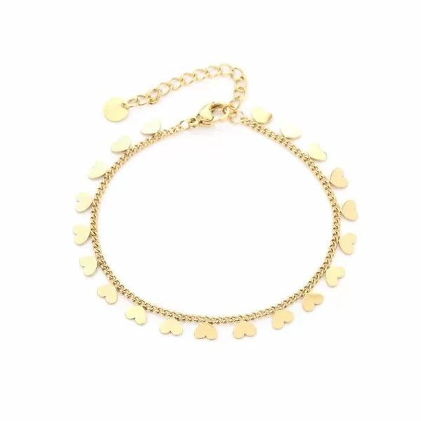 hartjes armband in het goud waterproof