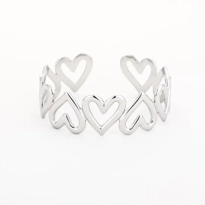 Bangle harde armband statement hart zilver