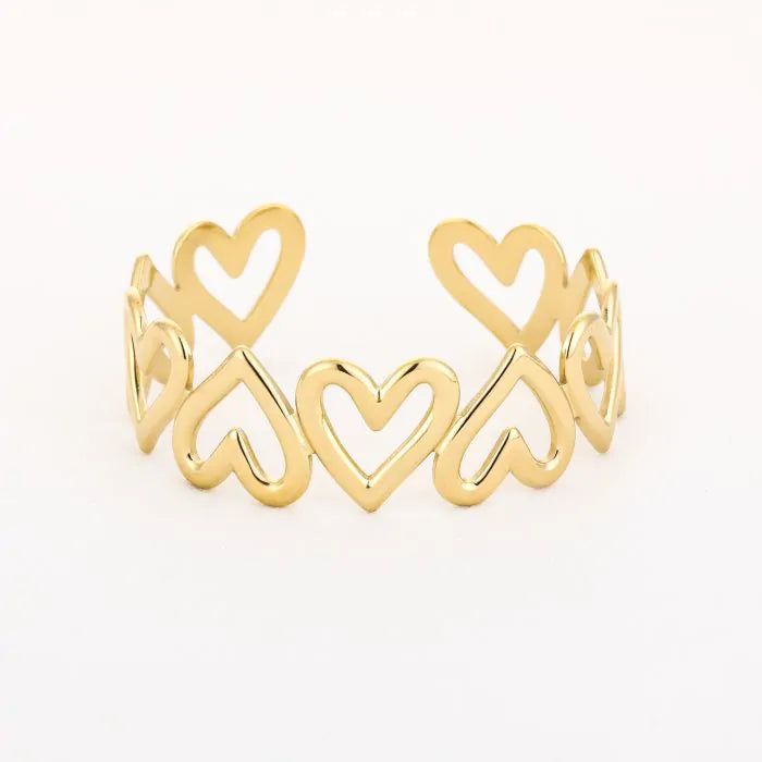 Bangle harde armband statement hart goud