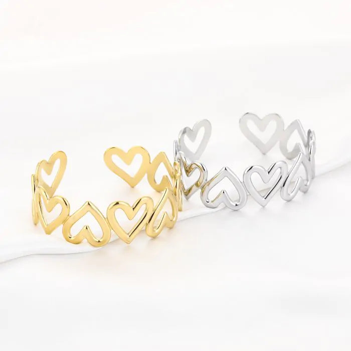 Bangle harde armband statement hart goud en zilver