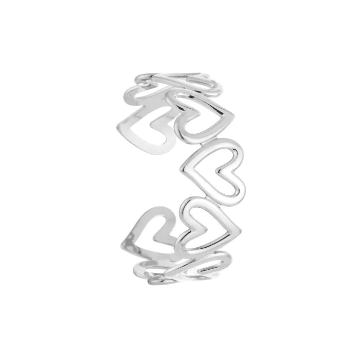 Bangle harde armband statement hart zilver