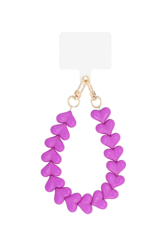 Hartjes telefoonkoord fuchsia 