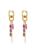 Oorbellen met hangers in het roze goud