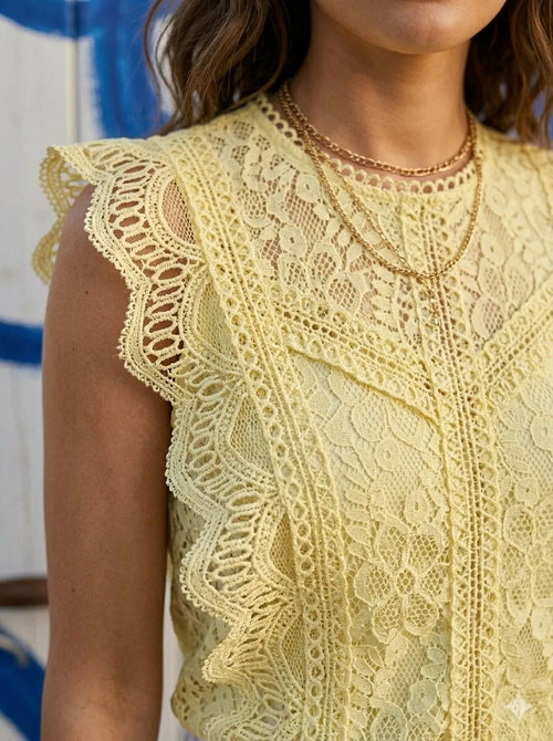 Amy Lace Top - Yellow *Pre order 12 juni