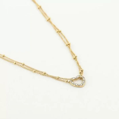 GLITTERY HEART KETTING