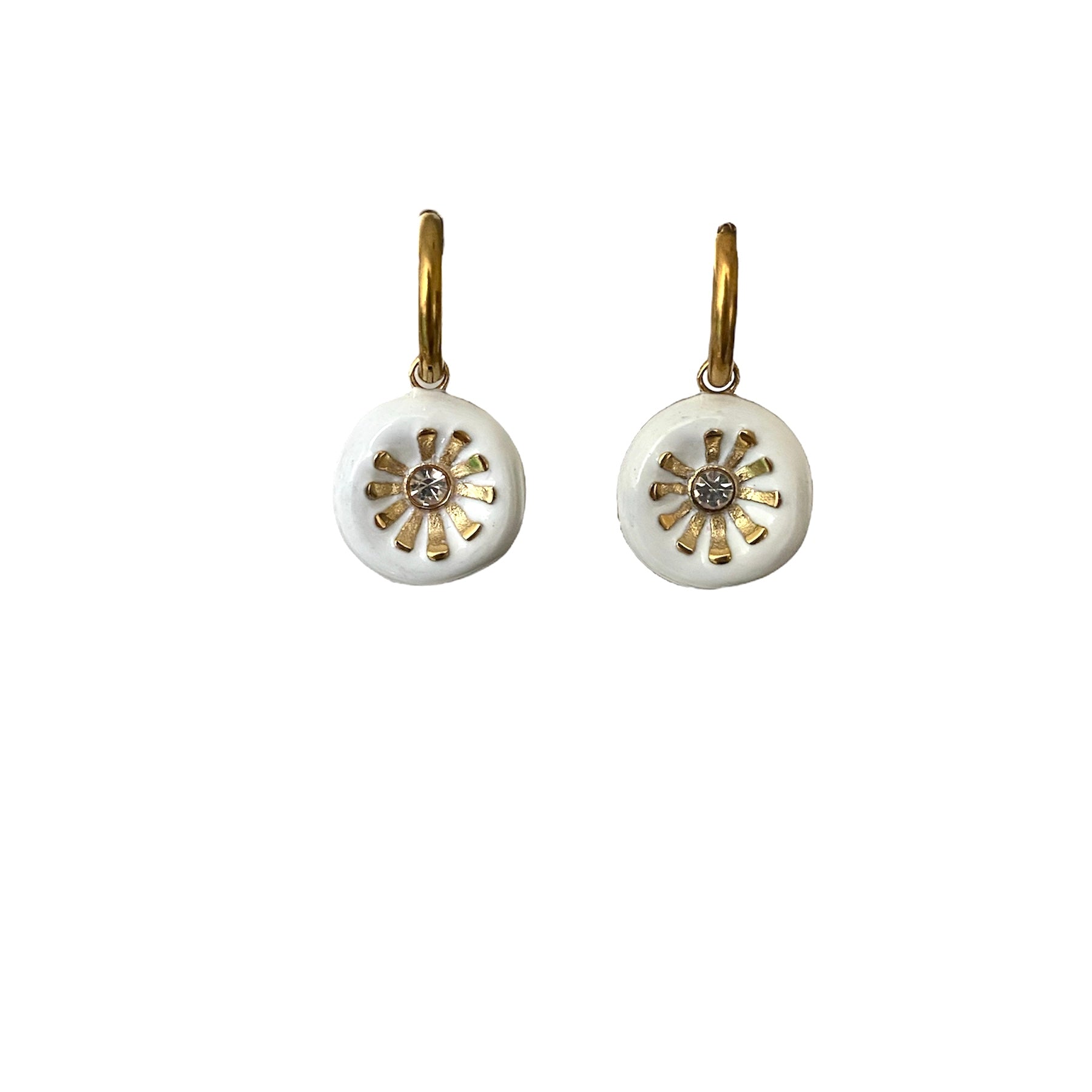 Oorbellen hangers goud wit