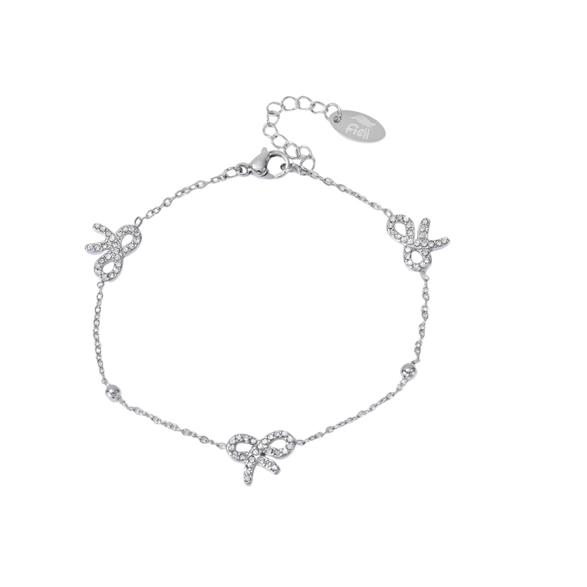 Subtiele armband met strikjes zilverkleurig