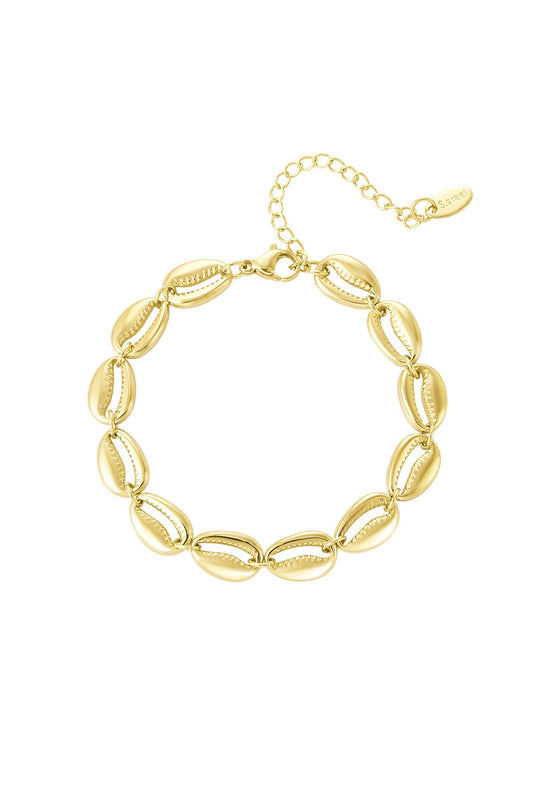 Armband met zomerse schelpen in het goud