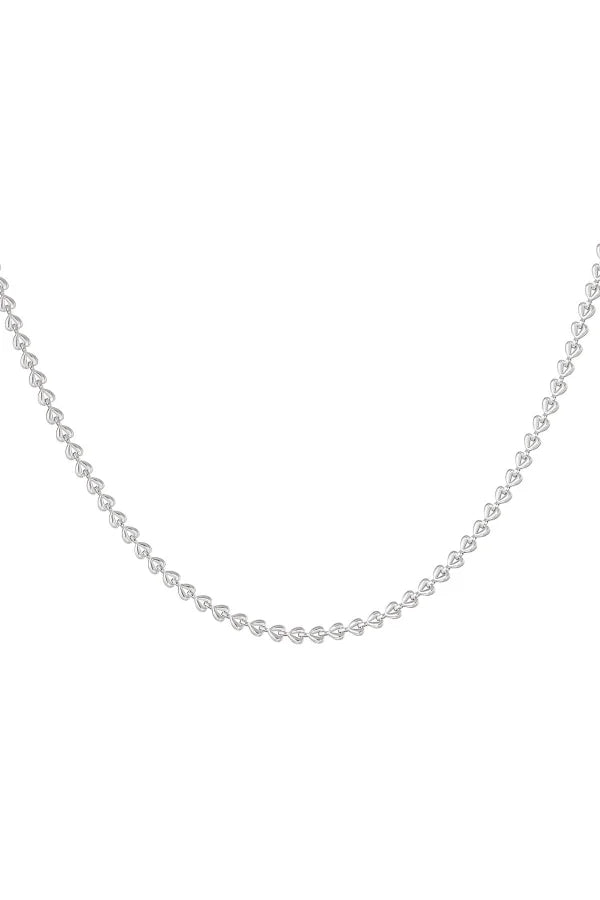 Hartjes ketting subtiel en minimalistisch in zilver