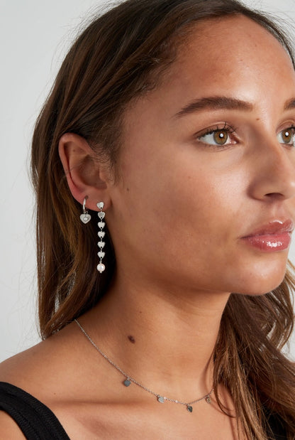 Oorbellen stud oorhangers zilver hartjes roestvrijstaal