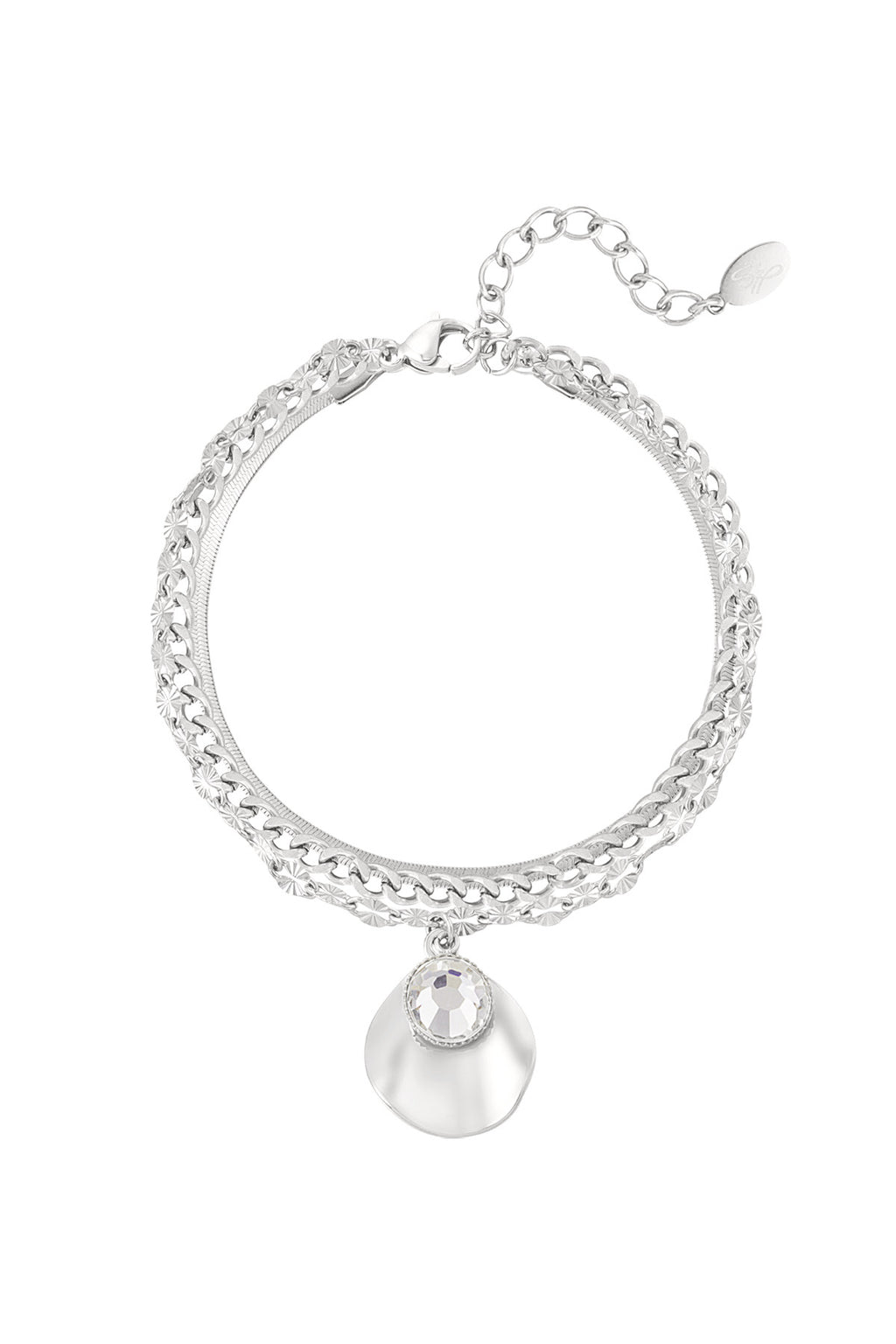 Schakelarmband met druppel bedel zilver waterproof