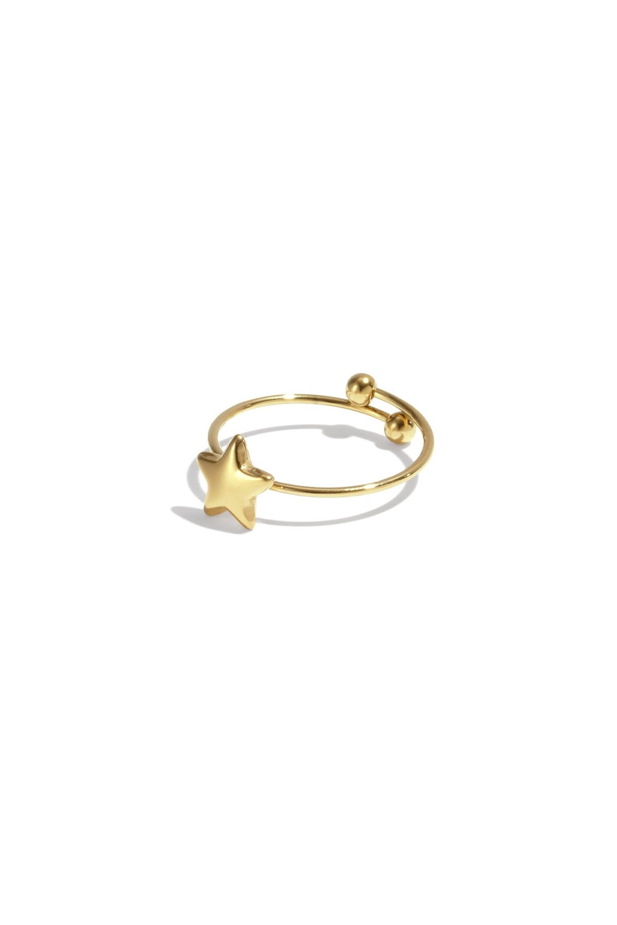Minimalistische ring met gouden sterretje