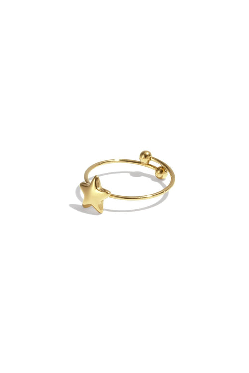 Minimalistische ring met gouden sterretje
