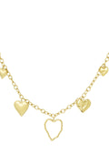Bedelketting goud met hartjes hangers waterproof