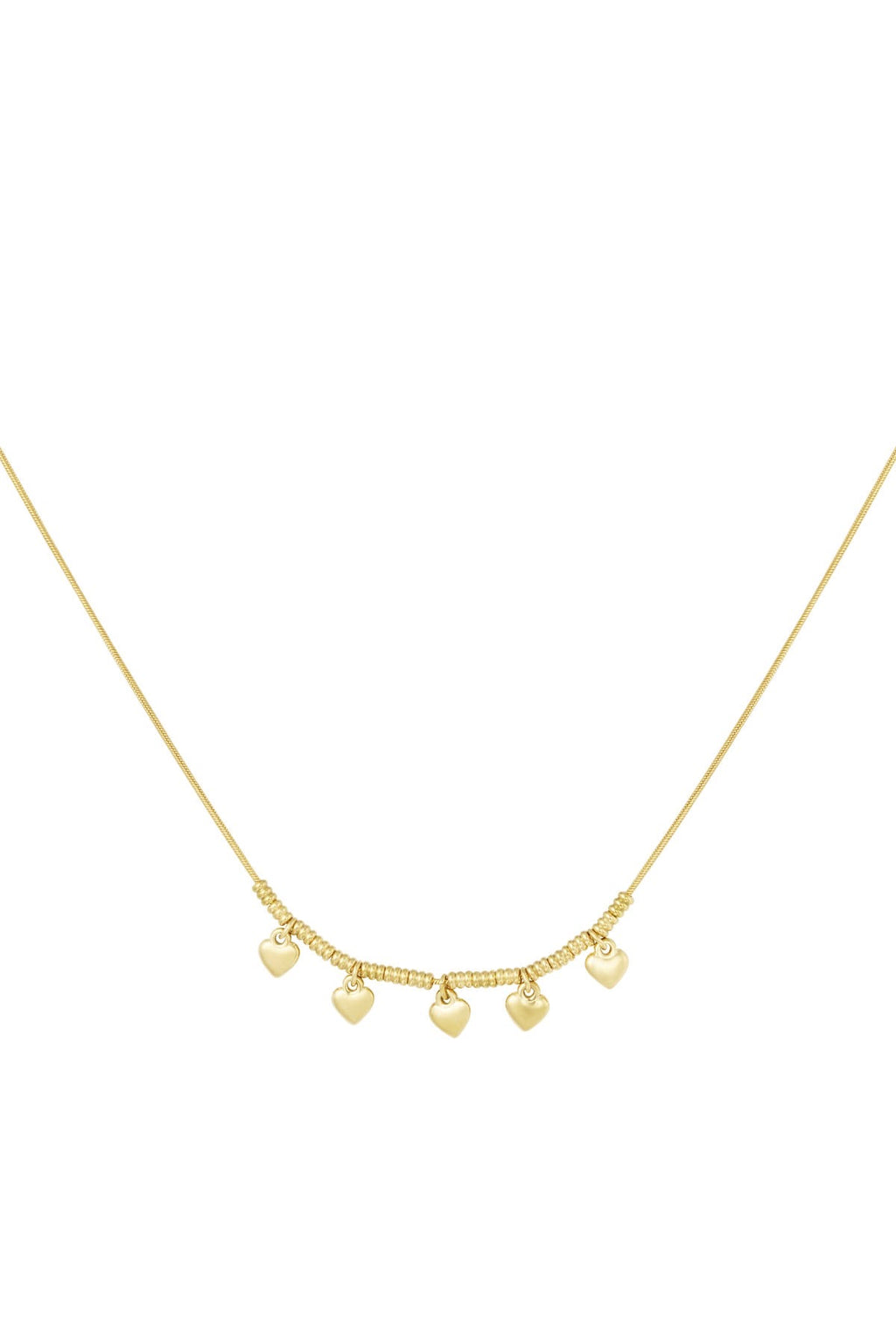 Goudkleurige hartjes ketting met bedels stainless steel