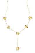 Statement lange ketting met hartjes in het goud