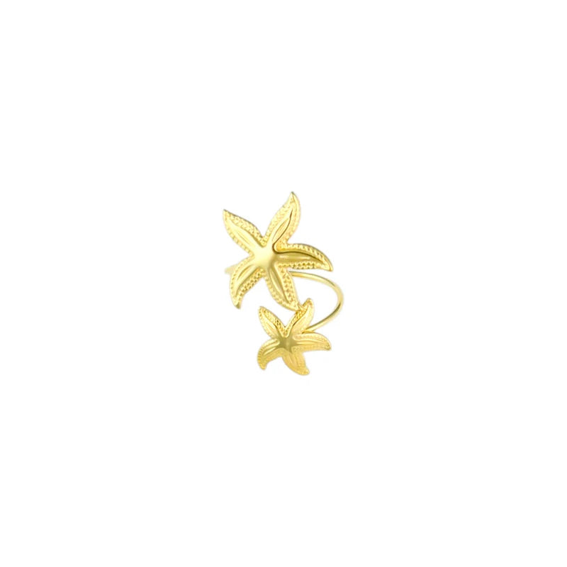 Grote statement zeesterren ring goud