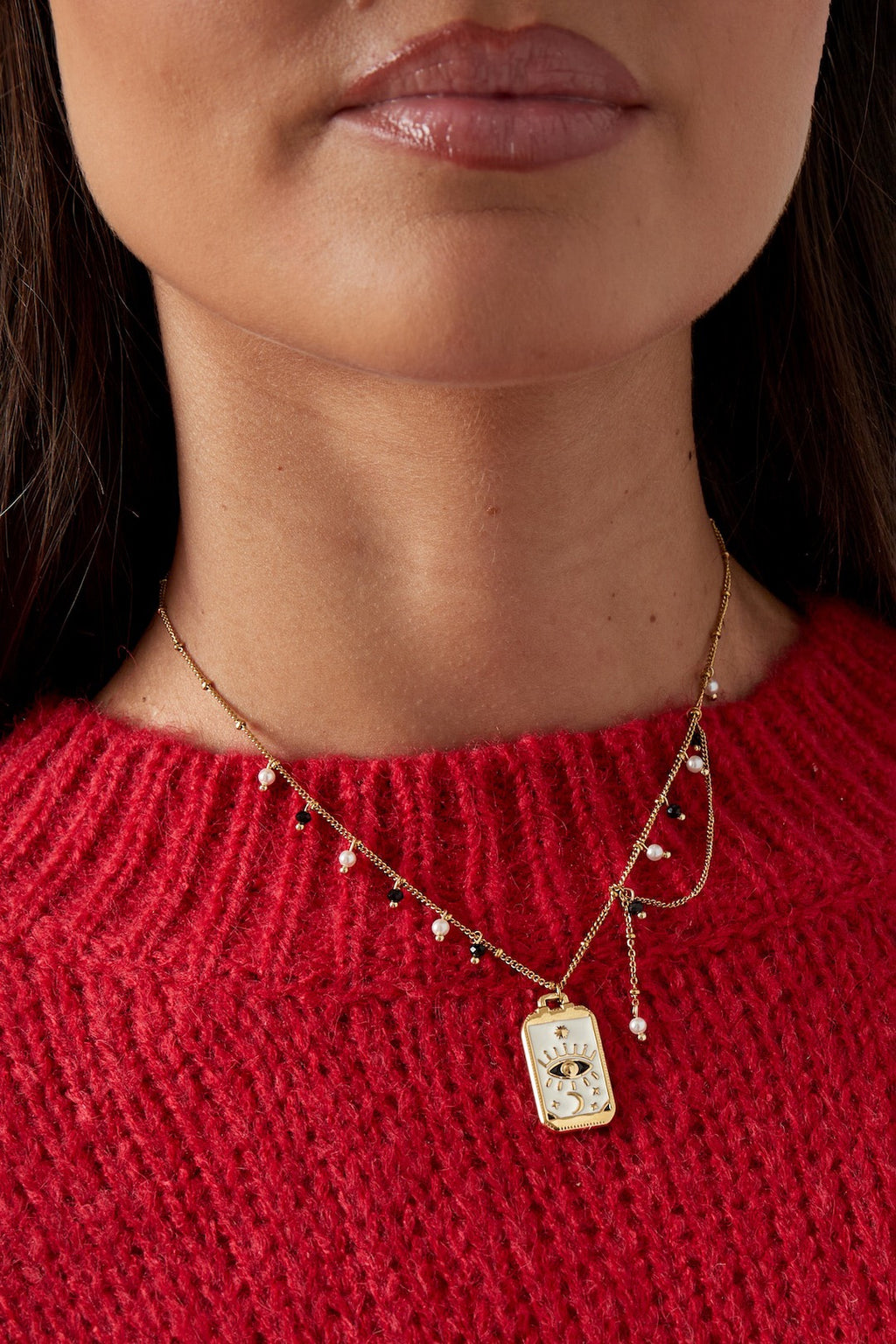 Subtiele ketting goudkleurig met hangers