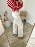 Lange tall broek in Wide leg model in het wit