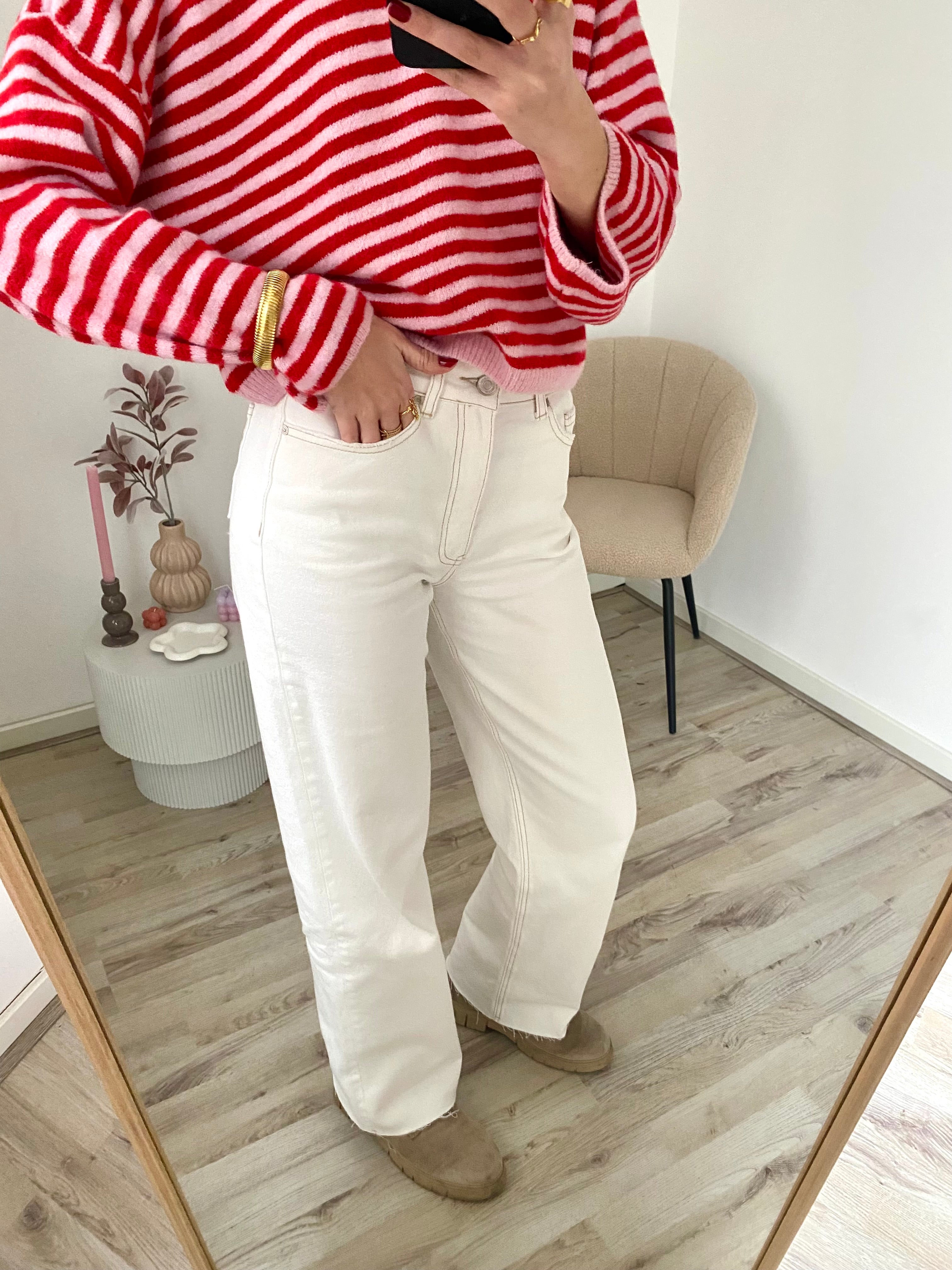 Lange witte jeans tall wide leg