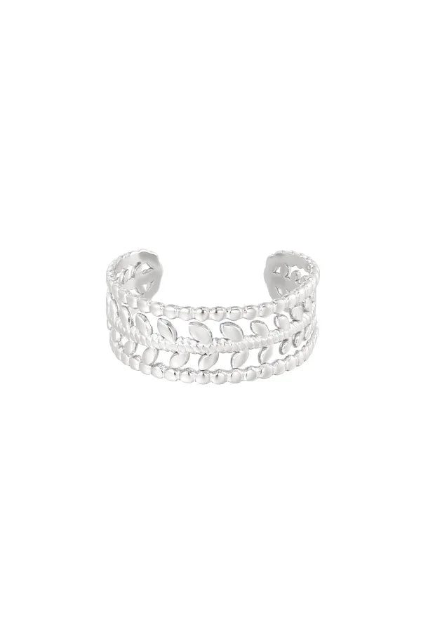 Verstelbare statement ring zilver