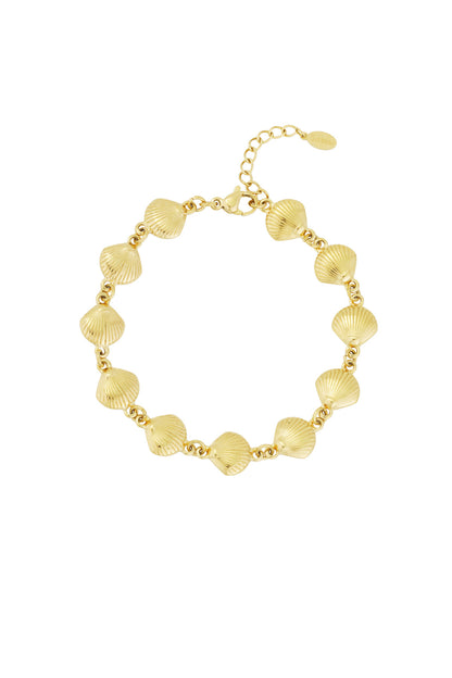 Armband vol met schelpen goud