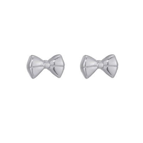 Studs oorbellen strikjes zilverkleurig