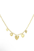 Bedelketting goud met hart bedels stainless steel