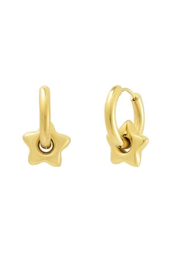 Oorhangers goud met sterren bedels