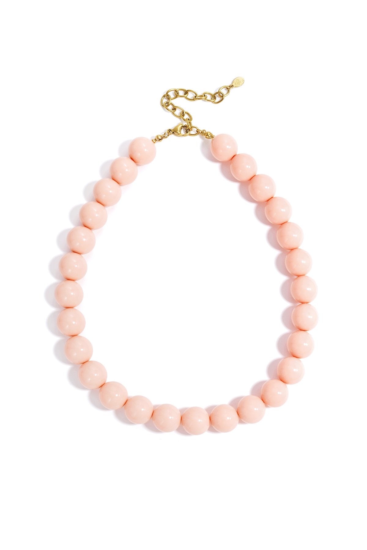 Kralenketting met grote kralen in koraal kleur