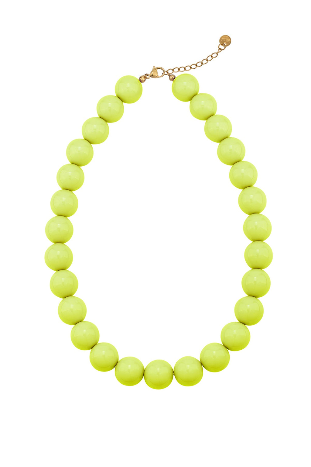Kralenketting met grote kralen in olijf lime groen kleur