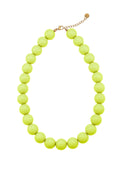 Kralenketting met grote kralen in olijf lime groen kleur