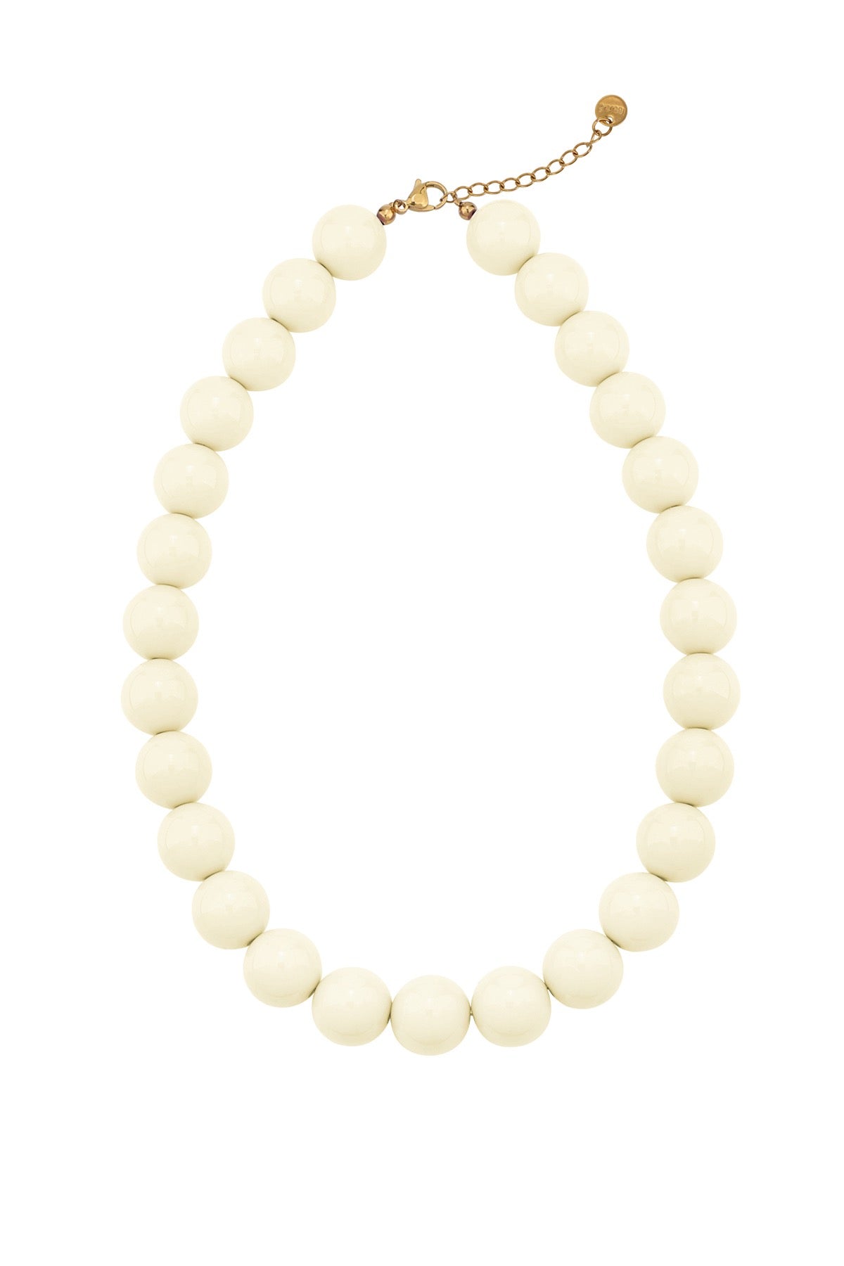 Kralenketting met grote kralen in off-white