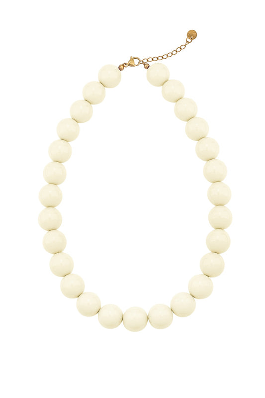 Kralenketting met grote kralen in off-white